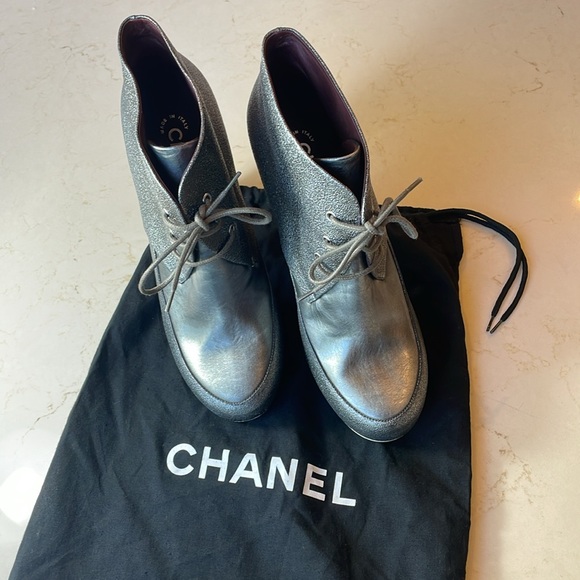 Chanel Silver Gray Boots - Picture 12 of 14
